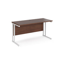 Load image into Gallery viewer, Maestro Slimline 1400 Walnut White Office Desk
