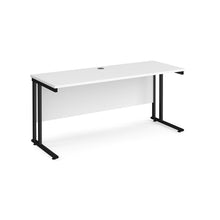 Load image into Gallery viewer, Maestro Slimline 1600 White Black Office Desk
