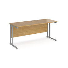 Load image into Gallery viewer, Maestro Slimline 1600 Oak Silver Office Desk

