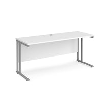 Load image into Gallery viewer, Maestro Slimline 1600 White Silver Office Desk
