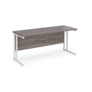Maestro Slimline 1600 Grey Oak White Office Desk