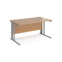 Load image into Gallery viewer, Maestro 1400 Beech Silver Wire Management Desk
