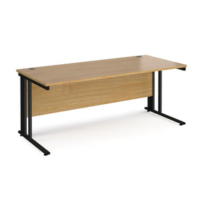 Maestro 1800 Oak Black Wire Management Desk
