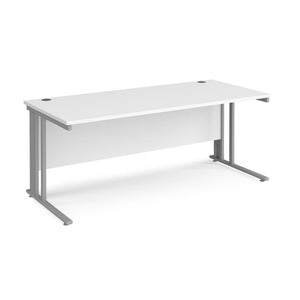 Maestro 1800 White Silver Wire Management Desk