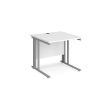 Load image into Gallery viewer, Maestro 800 White Silver Wire Management Desk
