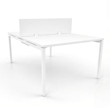 Load image into Gallery viewer, Mila 2 Person Bench Desk in White Finish with White Legs
