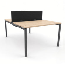 Load image into Gallery viewer, Mila 2 Person Bench Desk in Oak Finish with Shadow Grey Legs
