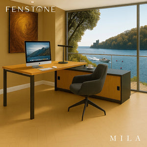 Mila Corner Storage Desk | Fenstone