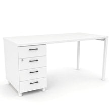 Load image into Gallery viewer, Mila white office desk with drawers
