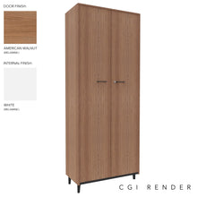 Load image into Gallery viewer, Vero Full Height Storage Cabinet in American Walnut Finish with Grey Legs
