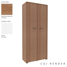 Load image into Gallery viewer, Vero Full Height Storage Cabinet in American Walnut Finish with Standard Feet
