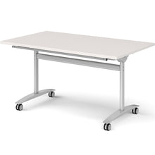 Load image into Gallery viewer, Onyx Folding Training Table, Silver Leg, Light Grey Worktop, 1400mm
