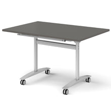 Load image into Gallery viewer, Onyx Folding Training Table, Silver Leg, Onyx Grey Worktop, 1200mm
