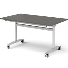 Load image into Gallery viewer, Onyx Folding Training Table, Silver Leg, Onyx Grey Worktop, 1400mm
