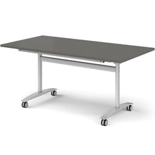Load image into Gallery viewer, Onyx Folding Training Table, Silver Leg, Onyx Grey Worktop, 1600mm
