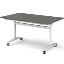 Load image into Gallery viewer, Onyx Folding Training Table, White Leg, Onyx Grey Worktop, 1400mm
