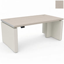 Load image into Gallery viewer, Ovation Standing Desk with Grey White Lacquered Legs &amp; Elm Worktop

