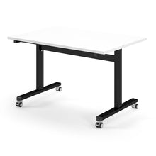 Load image into Gallery viewer, Core 1200mm Flip Top Table in White with Black Frame
