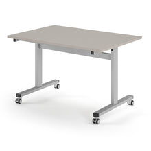 Load image into Gallery viewer, Core 1200mm Flip Top Table in Light Grey with Silver Frame
