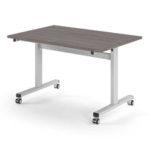 Load image into Gallery viewer, Core 1200mm Flip Top Table in Grey Oak with White Frame

