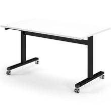 Load image into Gallery viewer, Core 1400mm Flip Top Table in White with Black Frame
