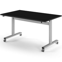 Load image into Gallery viewer, Core 1400mm Flip Top Table in Black with Silver Frame
