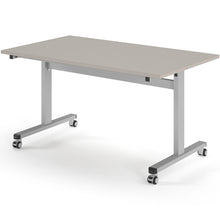 Load image into Gallery viewer, Core 1400mm Flip Top Table in Light Grey with Silver Frame
