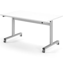 Load image into Gallery viewer, Core 1400mm Flip Top Table in White with Silver Frame
