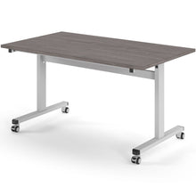 Load image into Gallery viewer, Core 1400mm Flip Top Table in Grey Oak with White Frame
