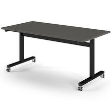 Load image into Gallery viewer, Core 1600mm Flip Top Table in Onyx Grey with Black Frame
