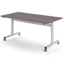 Load image into Gallery viewer, Core 1600mm Flip Top Table in Grey Oak with White Frame
