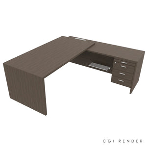 Porto 200 Corner Desk in Eucalyptus Finish. Right Hand Corner.