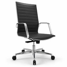 Load image into Gallery viewer, Porto Black Genuine Leather Desk Chair (Front)
