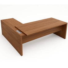 Load image into Gallery viewer, Porto Corner Desk Rear View on White Background
