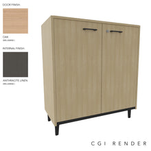 Load image into Gallery viewer, Vero Low Office Cabinet in Oak and Anthracite finish with Grey Legs
