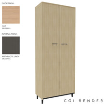 Load image into Gallery viewer, Vero Full Height Storage Cabinet in Oak and Anthracite Finish with Grey Legs
