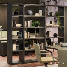 Load image into Gallery viewer, Rome Lacquered Grey Open Shelving Units in Upmarket Workspace
