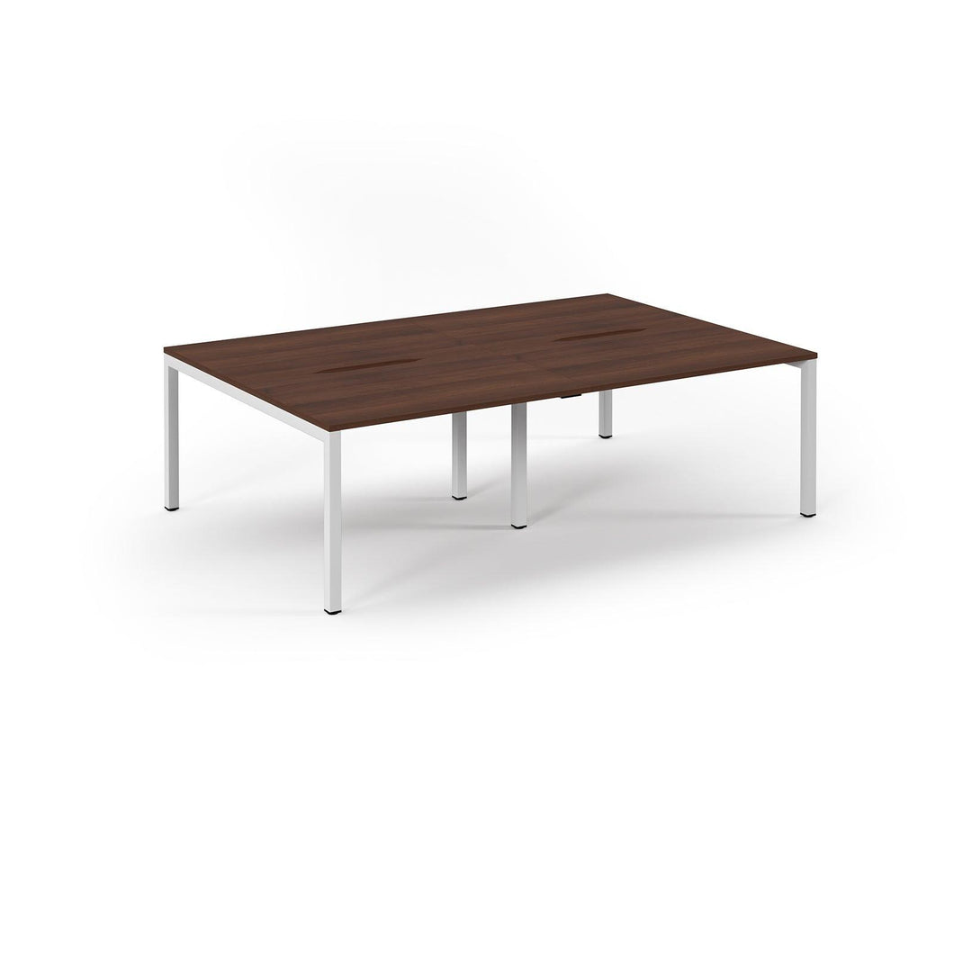 Connection 2400 Walnut White Bench Desk