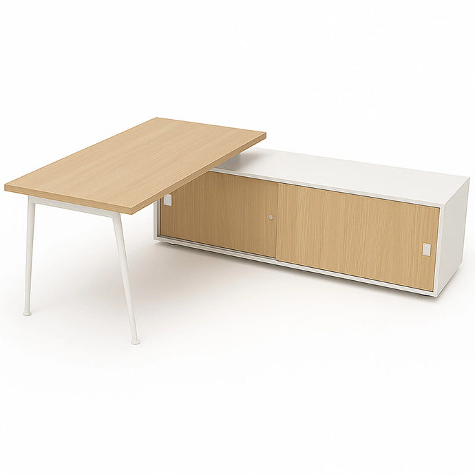 Symphony Oak Corner Desk on White Background