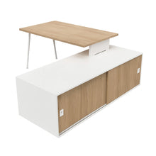 Load image into Gallery viewer, Symphony Corner Desk Rear View on White Background
