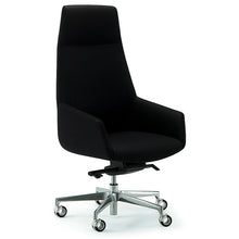 Load image into Gallery viewer, Vela Executive Chair in Black Fabric on White Background
