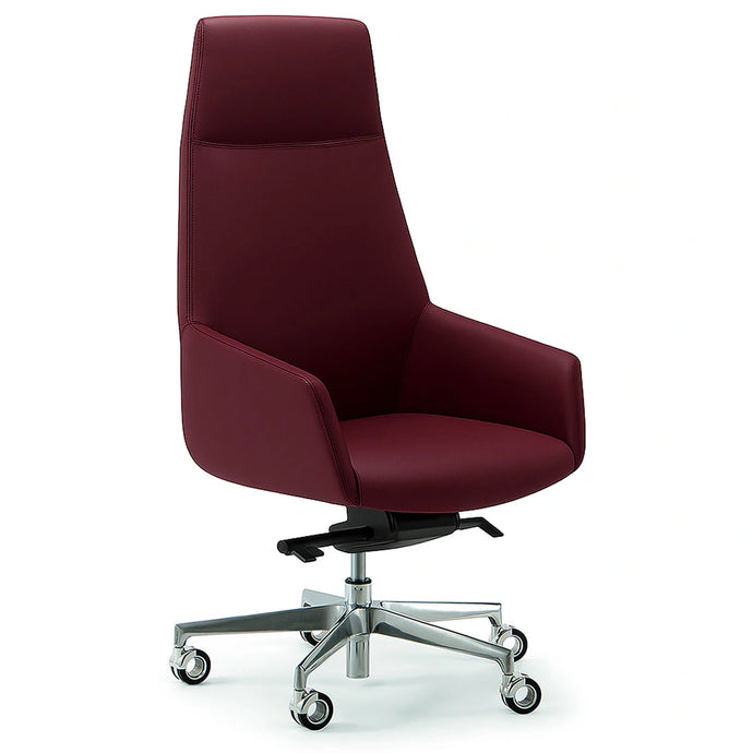 Vela Burgundy Leather Executive Chair