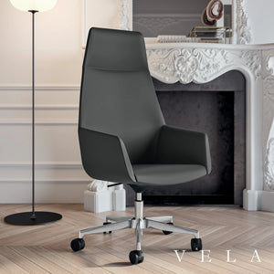Vela Fabric Chair in Opulent Home Workspace