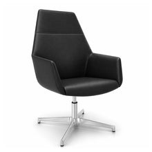 Load image into Gallery viewer, Vela Leather Office Chair Without Wheels (Black)
