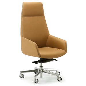 Vela Tan Leather Executive Office Chair
