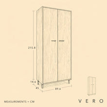 Load image into Gallery viewer, Vero Full Height Storage Cabinet Measurement Diagram
