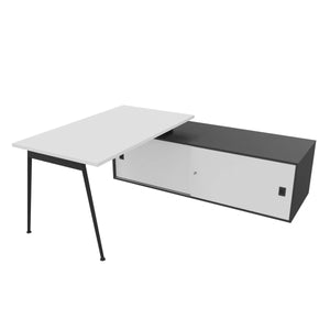 Symphony 140 Corner Desk White & Anthracite