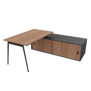 Symphony 140 Corner Desk American Walnut & Anthracite