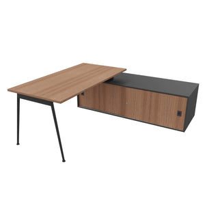 Symphony 160 Corner Desk American Walnut & Anthracite