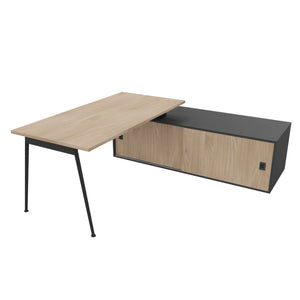 Symphony 160 Corner Desk Elm & White
